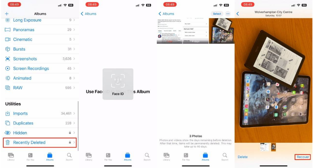 滦县苹果14维修分享 iPhone14 上恢复已删除的照片 
