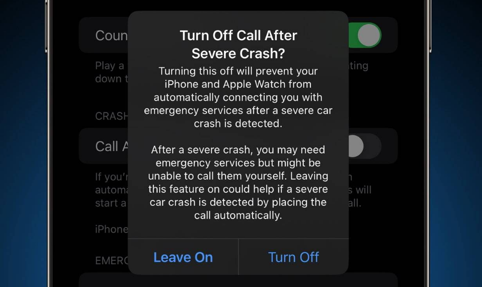 滦县苹果14维修分享 iPhone 14 和 Apple Watch 上关闭崩溃检测 